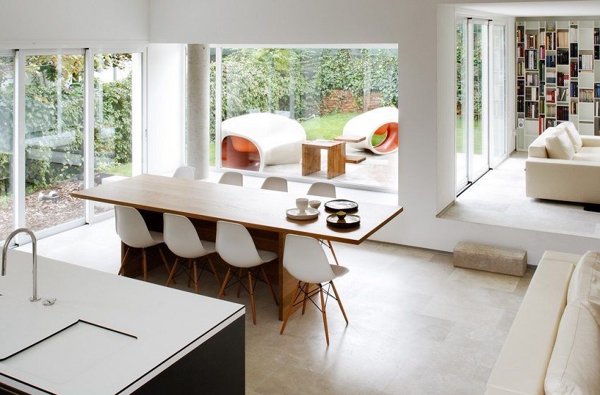Design della cucina combinato con il soggiorno: foto di interni moderni