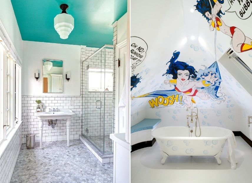 Il soffitto del bagno: opzioni di foto, vantaggi e svantaggi