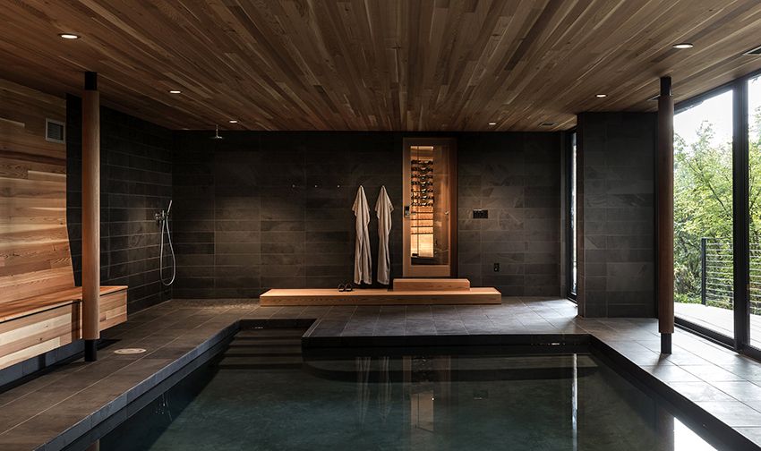 Stabilimento balneare con piscina: un progetto di un fantastico complesso sauna per il relax