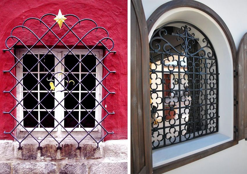 Barre di ferro battuto alle finestre: decorazione e protezione affidabile della casa