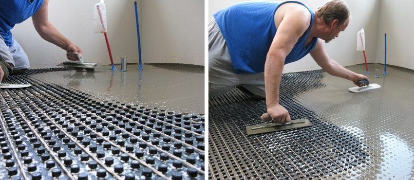 Schemi elettrici di pavimenti riscaldati ad acqua in una casa privata
