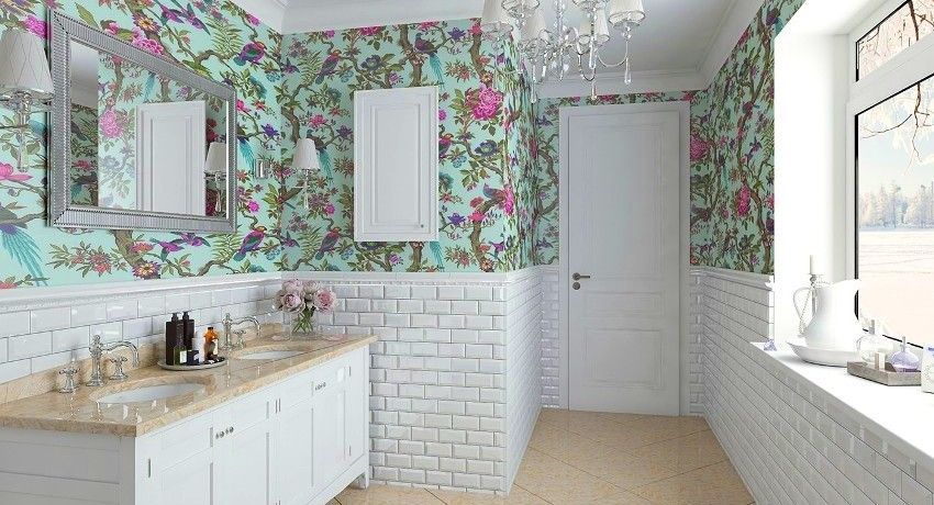 Wallpaper per il bagno: una soluzione universale per una stanza elegante