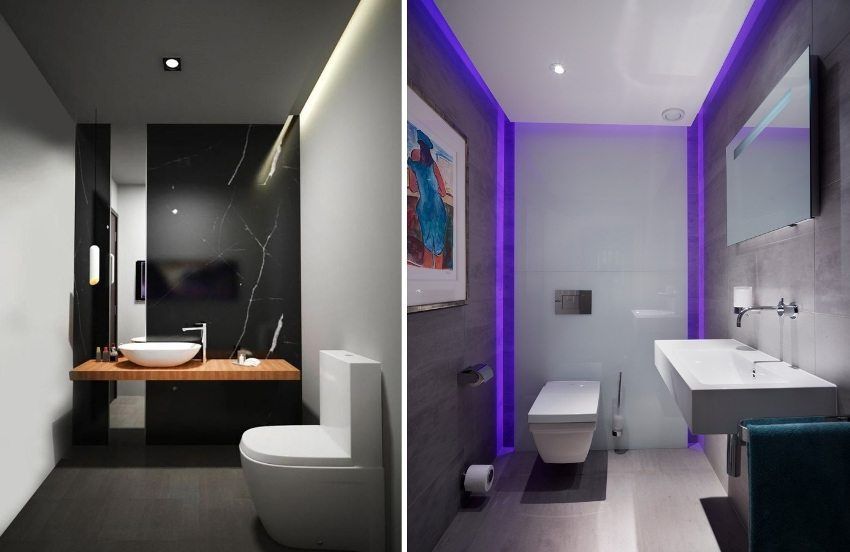 Illuminazione in bagno, foto di varie opzioni