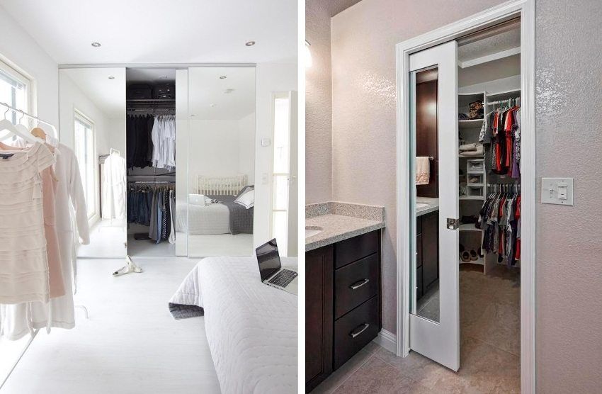 Porte scorrevoli per un camerino: una panoramica di design confortevoli ed eleganti