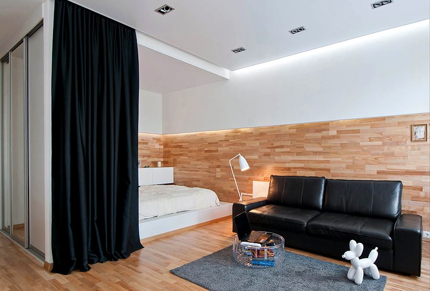 Zonizzazione della stanza per la camera da letto e il soggiorno: design e contenuto funzionale